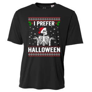 I Prefer Halloween Christmas Sweater Funny Holiday Ugly Xmas Cooling Performance Crew T-Shirt