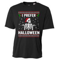 I Prefer Halloween Christmas Sweater Funny Holiday Ugly Xmas Cooling Performance Crew T-Shirt