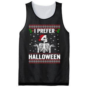 I Prefer Halloween Christmas Sweater Funny Holiday Ugly Xmas Mesh Reversible Basketball Jersey Tank