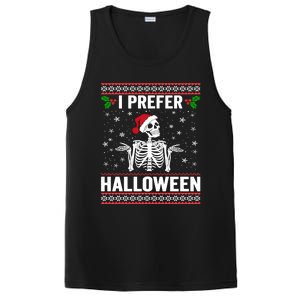 I Prefer Halloween Christmas Sweater Funny Holiday Ugly Xmas PosiCharge Competitor Tank