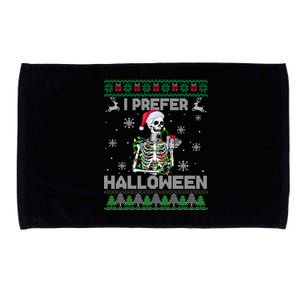 I Prefer Halloween Christmas Funny Skeleton Xmas Gift Microfiber Hand Towel