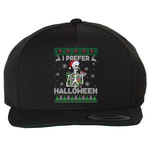 I Prefer Halloween Christmas Funny Skeleton Xmas Gift Wool Snapback Cap