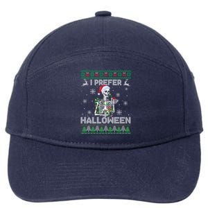 I Prefer Halloween Christmas Funny Skeleton Xmas Gift 7-Panel Snapback Hat