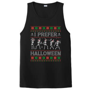 I Prefer Halloween Ugly Christmas Dancing Skeletons Gift PosiCharge Competitor Tank