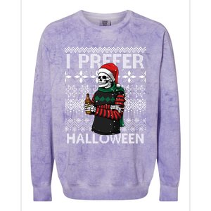 I Prefer Halloween Funny Christmas Skeleton Sweater Ugly Great Gift Colorblast Crewneck Sweatshirt