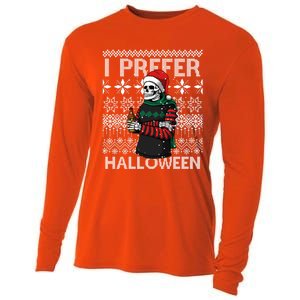 I Prefer Halloween Funny Christmas Skeleton Sweater Ugly Great Gift Cooling Performance Long Sleeve Crew