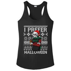 I Prefer Halloween Funny Christmas Skeleton Sweater Ugly Great Gift Ladies PosiCharge Competitor Racerback Tank