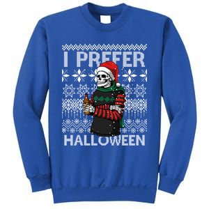 I Prefer Halloween Funny Christmas Skeleton Sweater Ugly Great Gift Sweatshirt