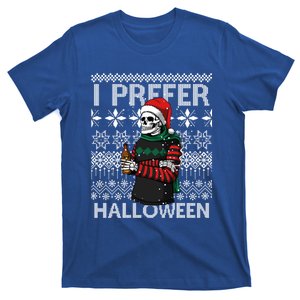 I Prefer Halloween Funny Christmas Skeleton Sweater Ugly Great Gift T-Shirt