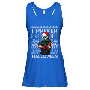 I Prefer Halloween Funny Christmas Skeleton Sweater Ugly Great Gift Ladies Essential Flowy Tank