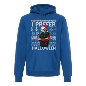 I Prefer Halloween Funny Christmas Skeleton Sweater Ugly Great Gift Premium Hoodie