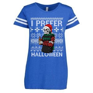 I Prefer Halloween Funny Christmas Skeleton Sweater Ugly Great Gift Enza Ladies Jersey Football T-Shirt