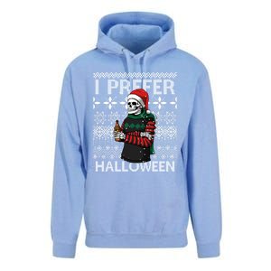 I Prefer Halloween Funny Christmas Skeleton Sweater Ugly Great Gift Unisex Surf Hoodie