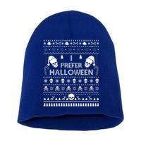 I Prefer Halloween Christmas Sweater Funny Ugly Xmas Party Gift Short Acrylic Beanie