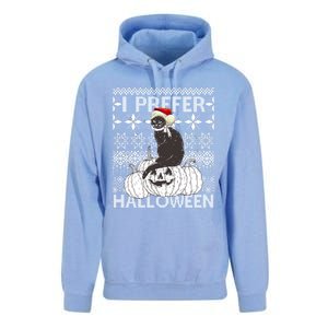 I Prefer Halloween Funny Christmas Black Cat Ugly Gift Unisex Surf Hoodie