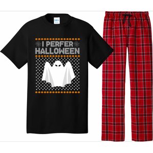 I Prefer Halloween Christmas Sweater Funny Ugly Xmas Holiday Cool Gift Pajama Set