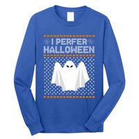 I Prefer Halloween Christmas Sweater Funny Ugly Xmas Holiday Cool Gift Long Sleeve Shirt