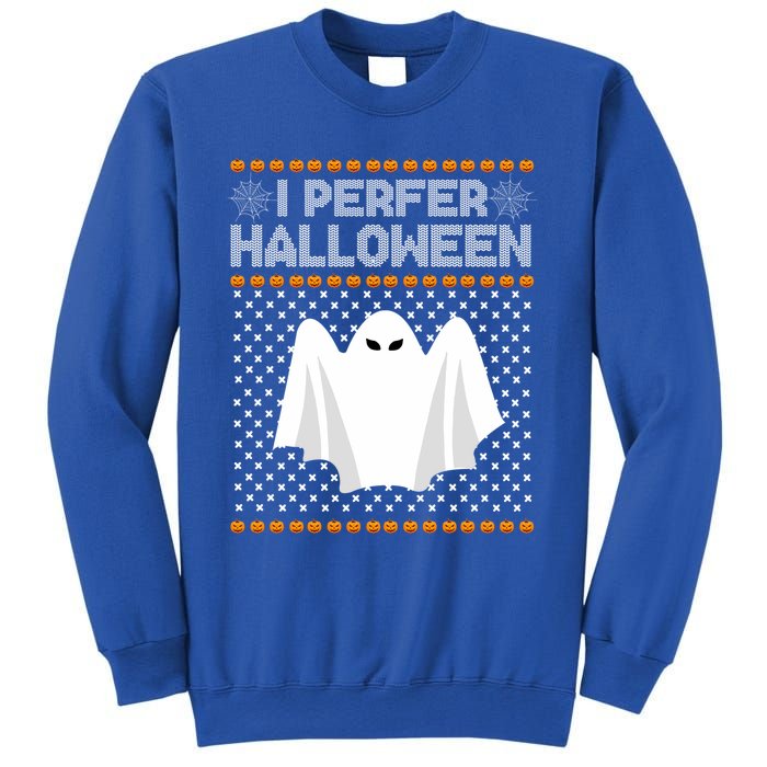 I Prefer Halloween Christmas Sweater Funny Ugly Xmas Holiday Cool Gift Sweatshirt