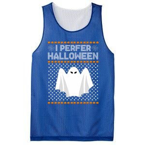 I Prefer Halloween Christmas Sweater Funny Ugly Xmas Holiday Cool Gift Mesh Reversible Basketball Jersey Tank