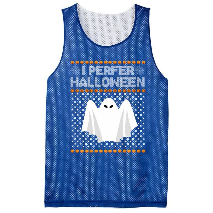 I Prefer Halloween Christmas Sweater Funny Ugly Xmas Holiday Cool Gift Mesh Reversible Basketball Jersey Tank