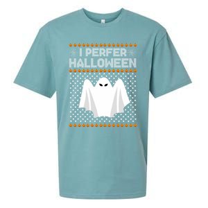 I Prefer Halloween Christmas Sweater Funny Ugly Xmas Holiday Cool Gift Sueded Cloud Jersey T-Shirt