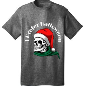 I Prefer Halloween Ugly Christmas Sweater Skull Santa T-Shirt