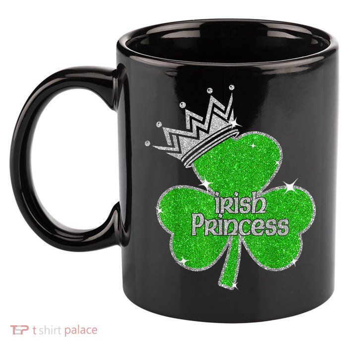 Irish Princess Happy St Patricks Day Shamrock 11oz C Handle Ceramic Mug