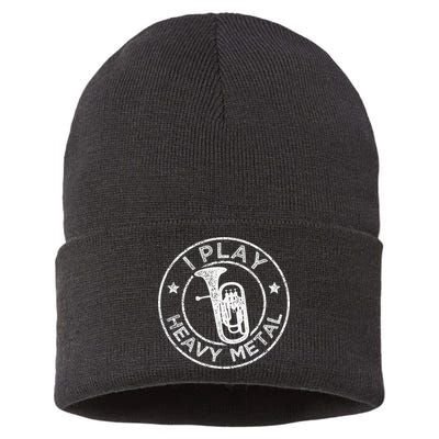 I Play Heavy Metal Funny Euphonium Sustainable Knit Beanie