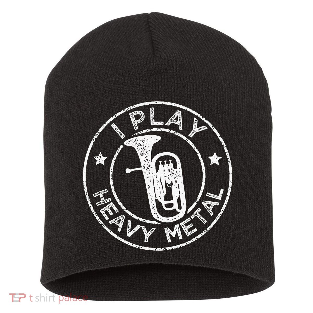 I Play Heavy Metal Funny Euphonium Short Acrylic Beanie