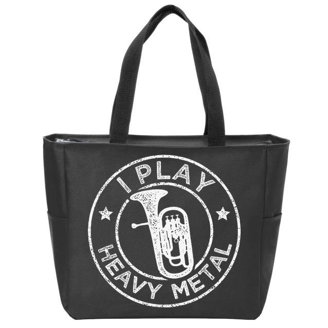 I Play Heavy Metal Funny Euphonium Zip Tote Bag