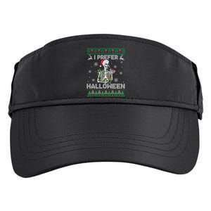 I Prefer Halloween Christmas Sweater Funny Skeleton Xmas Cute Gift Adult Drive Performance Visor