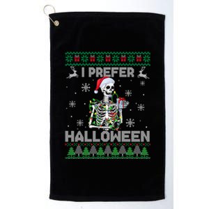 I Prefer Halloween Christmas Sweater Funny Skeleton Xmas Cute Gift Platinum Collection Golf Towel