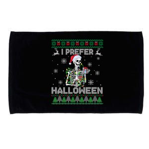 I Prefer Halloween Christmas Sweater Funny Skeleton Xmas Cute Gift Microfiber Hand Towel