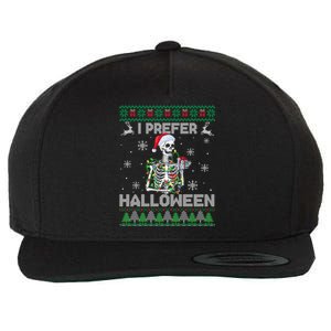 I Prefer Halloween Christmas Sweater Funny Skeleton Xmas Cute Gift Wool Snapback Cap