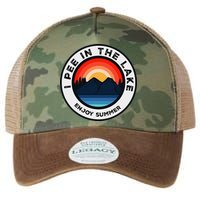 I Pee In The Lake Funny Summer Vacation Family Legacy Tie Dye Trucker Hat