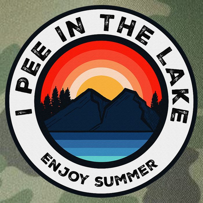 I Pee In The Lake Funny Summer Vacation Family Legacy Tie Dye Trucker Hat