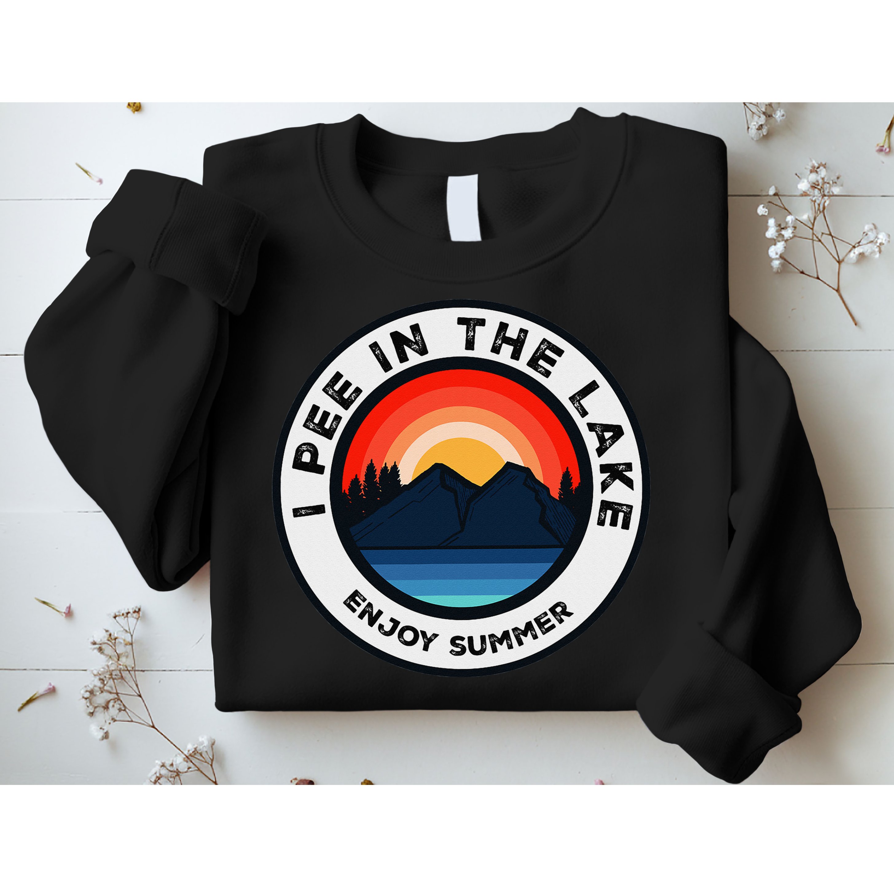 I Pee In The Lake Funny Summer Vacation Family Sweatshirt