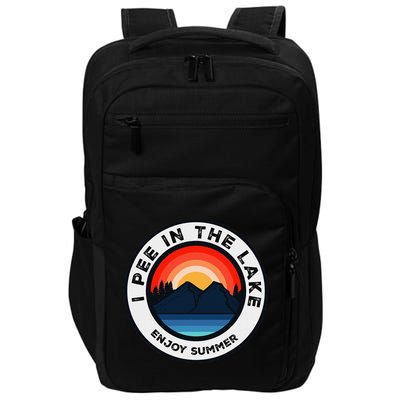 I Pee In The Lake Funny Summer Vacation Family Impact Tech Backpack