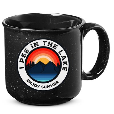 I Pee In The Lake Funny Summer Vacation Family 15oz Campfire Ceramic Mug