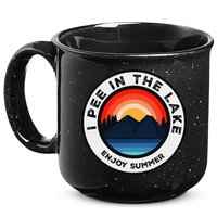 I Pee In The Lake Funny Summer Vacation Family 15oz Campfire Ceramic Mug