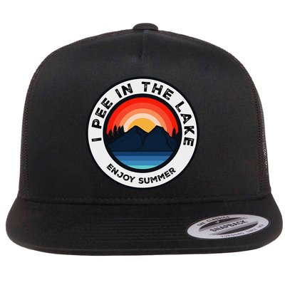 I Pee In The Lake Funny Summer Vacation Family Flatbill Hat