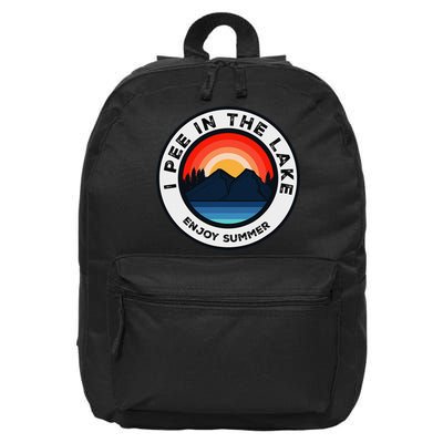 I Pee In The Lake Funny Summer Vacation Family 16 in Basic Backpack