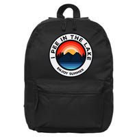I Pee In The Lake Funny Summer Vacation Family 16 in Basic Backpack