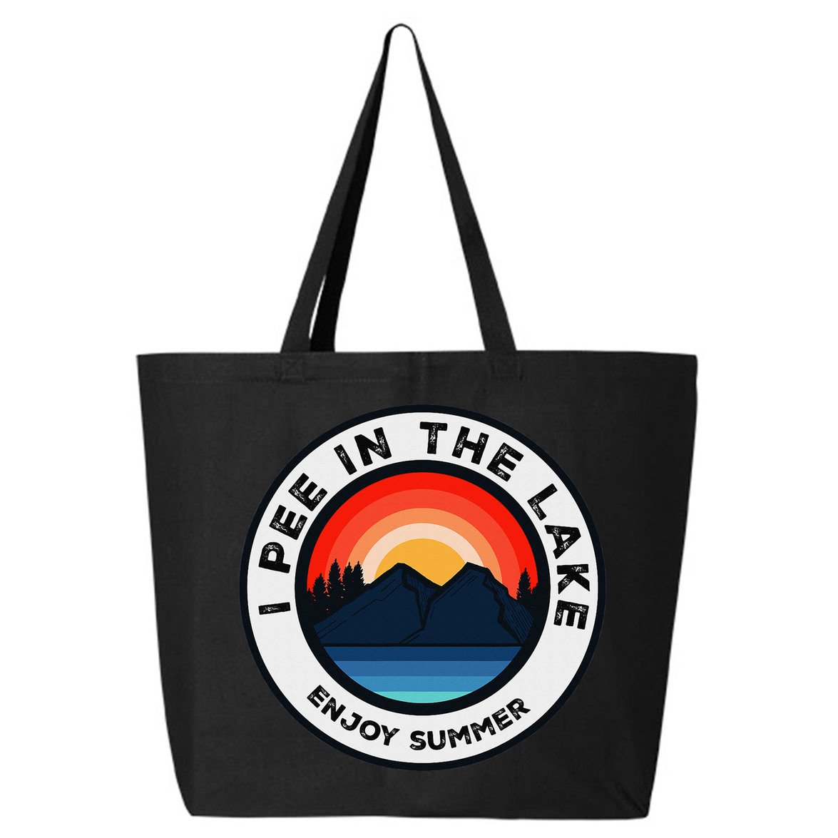 I Pee In The Lake Funny Summer Vacation Family 25L Jumbo Tote