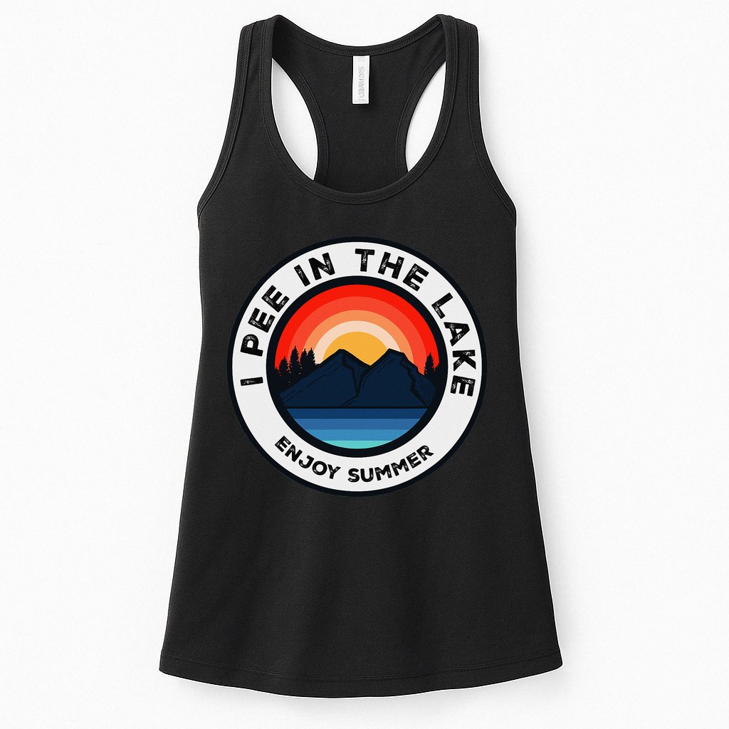 I Pee In The Lake Funny Summer Vacation Family Womens Tank Top