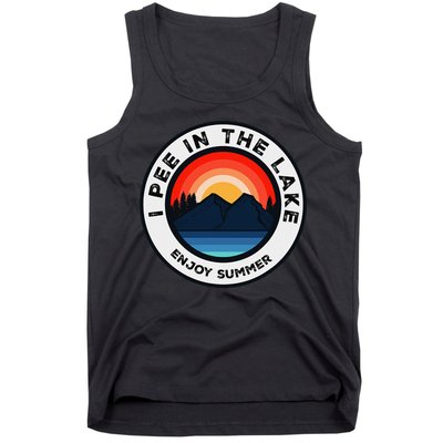 I Pee In The Lake Funny Summer Vacation Family Tank Top