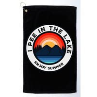 I Pee In The Lake Funny Summer Vacation Family Golf Towel