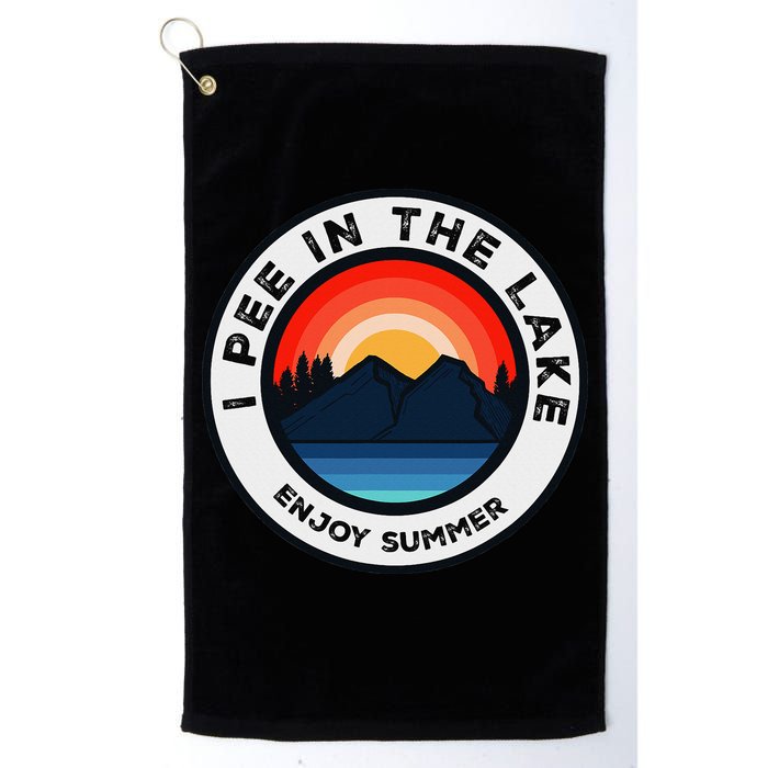 I Pee In The Lake Funny Summer Vacation Family Golf Towel