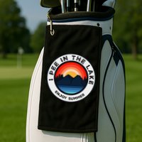 I Pee In The Lake Funny Summer Vacation Family Golf Towel