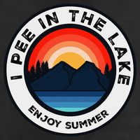 I Pee In The Lake Funny Summer Vacation Family Golf Towel